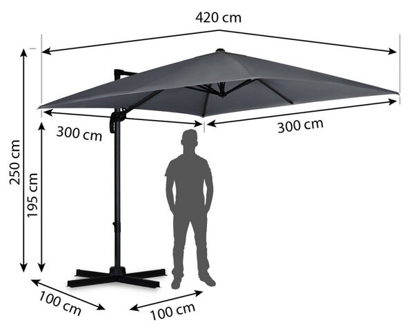 Parasol ogrodowy składany 8 segmentowy 420 cm z pokrowcem Plonos PL-883