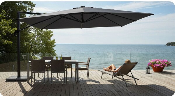 Parasol ogrodowy składany 8 segmentowy 420 cm z pokrowcem Plonos PL-883
