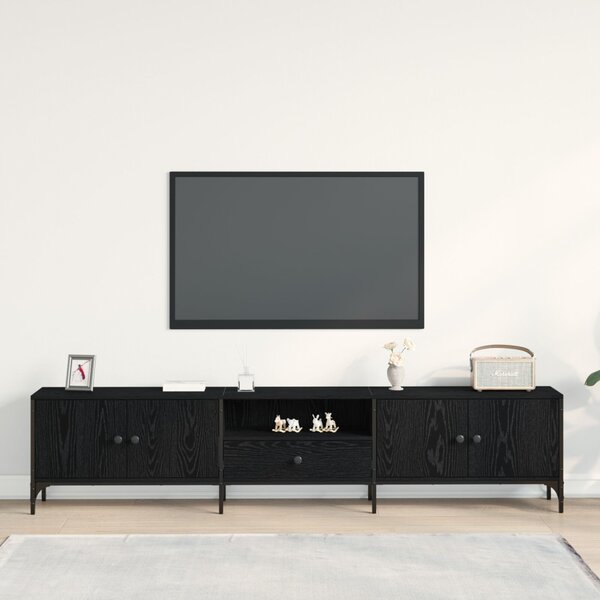 TV szekrény 200 x 25 x 44 cm Musta tammi Szerelt fa