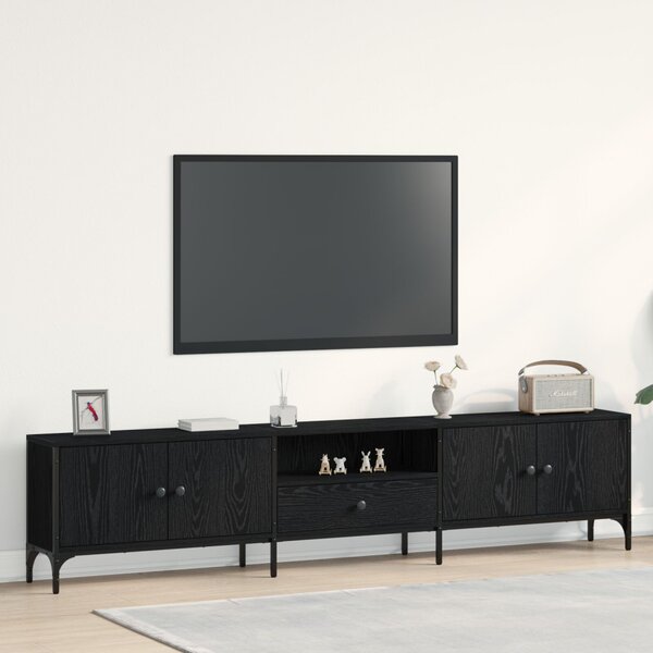 TV szekrény 200 x 25 x 44 cm Musta tammi Szerelt fa