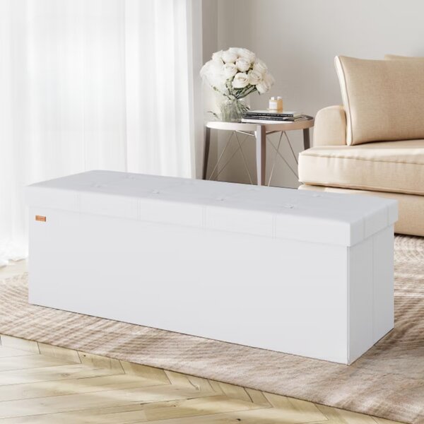BELLA tárolós puff, 115x40x40cm, fehér Casaria