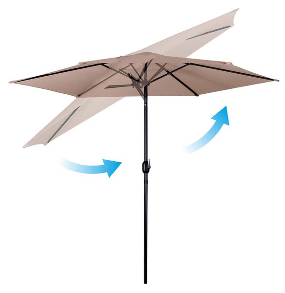 Parasol ogrodowy składany 6 segmentowy 300 cm z pokrowcem Plonos PL-884