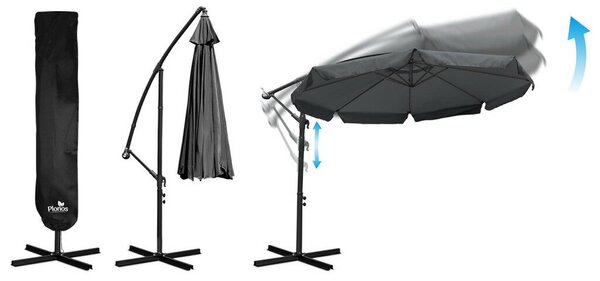 Parasol ogrodowy składany 8 segmentowy 350 cm z pokrowcem Plonos PL-881