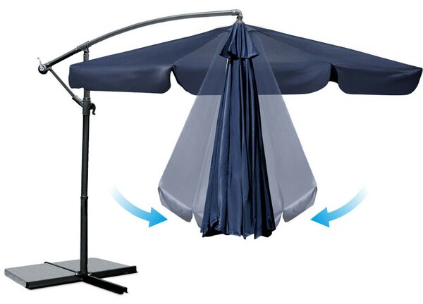 Parasol ogrodowy składany 8 segmentowy 350 cm z pokrowcem Plonos PL-881