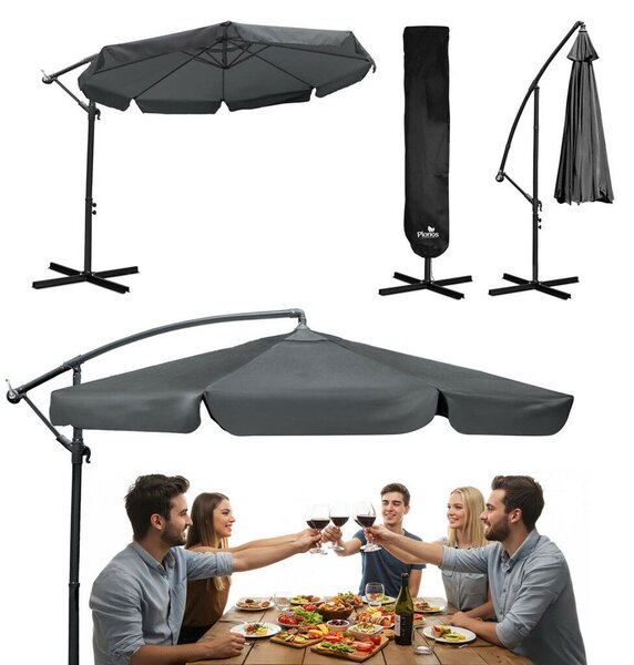 Parasol ogrodowy składany 8 segmentowy 350 cm z pokrowcem Plonos PL-881
