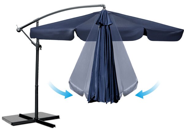 Parasol ogrodowy składany 6 segmentowy 350 cm z pokrowcem Plonos PL-880