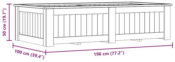 VidaXL impregnált fenyőfa magaságyás 196 x 100 x 50 cm