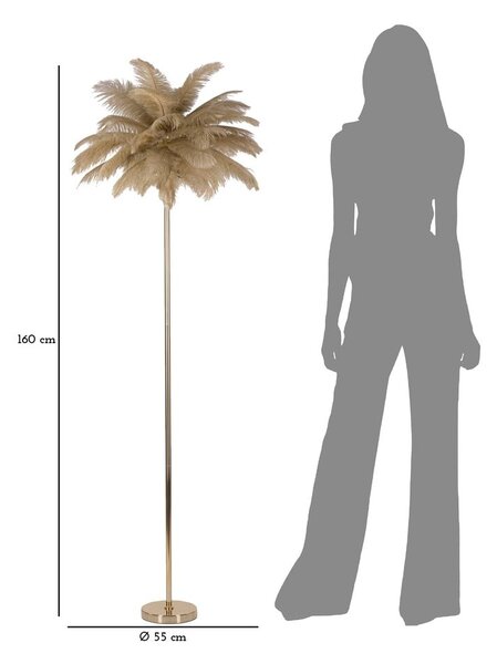 Aranyszínű állólámpa (magasság 160 cm) Palm – Mauro Ferretti