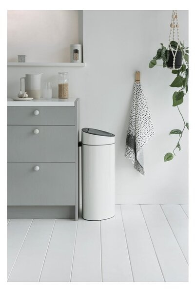 Fehér acél érintésre nyíló szemetes 40 l Touch Bin – Brabantia