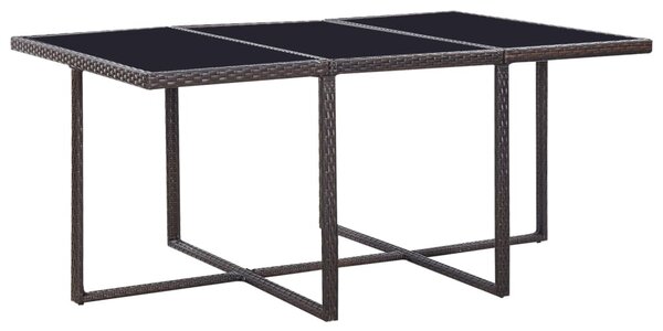 11-részes barna kültéri polyrattan étkezőszett párnákkal