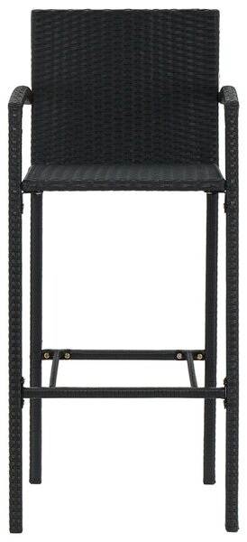 2 db fekete polyrattan bárszék