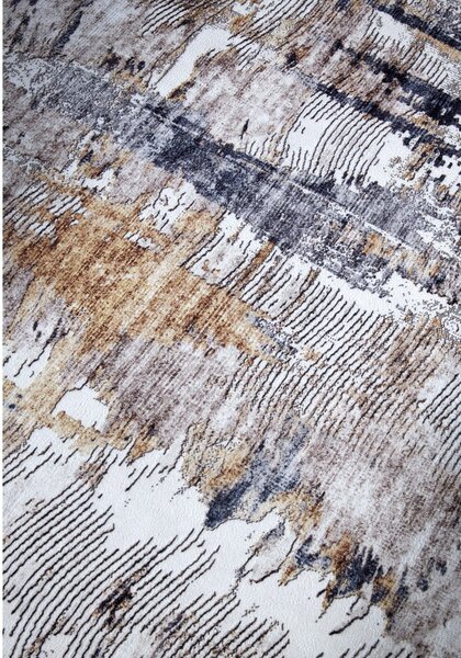 Világosszürke szőnyeg 80x150 cm Malard Anthracite Gold – Elle Decoration