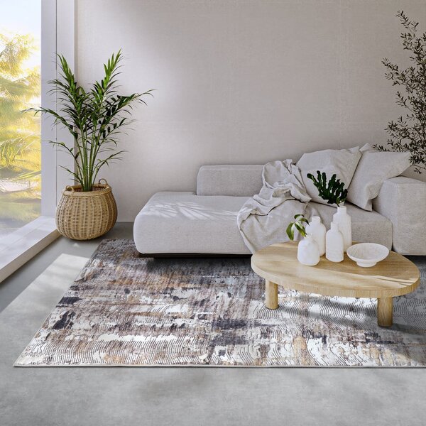 Világosszürke szőnyeg 80x150 cm Malard Anthracite Gold – Elle Decoration