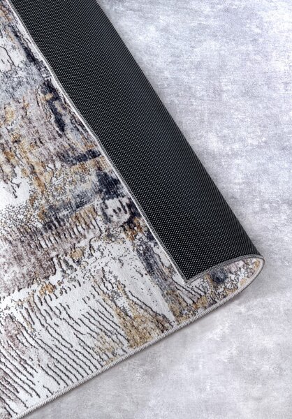 Világosszürke szőnyeg 80x150 cm Malard Anthracite Gold – Elle Decoration