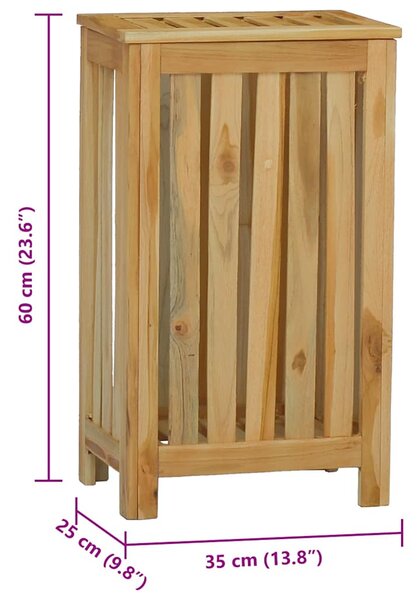 Tömör tíkfa szennyestartó 35 x 25 x 60 cm