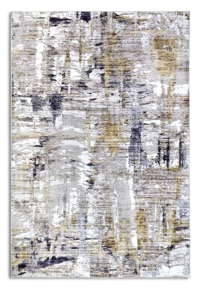 Világosszürke szőnyeg 80x150 cm Malard Anthracite Gold – Elle Decoration