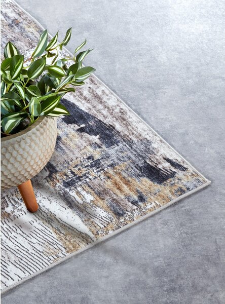 Világosszürke szőnyeg 80x150 cm Malard Anthracite Gold – Elle Decoration