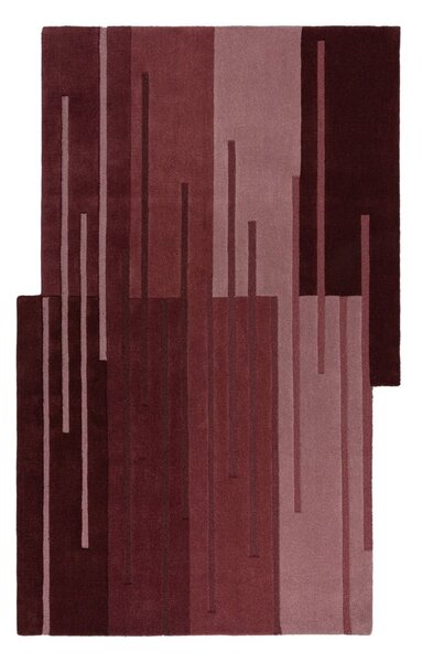 Borvörös kézi szövésű gyapjú szőnyeg 150x240 cm Split Ombre Shaped – Flair Rugs