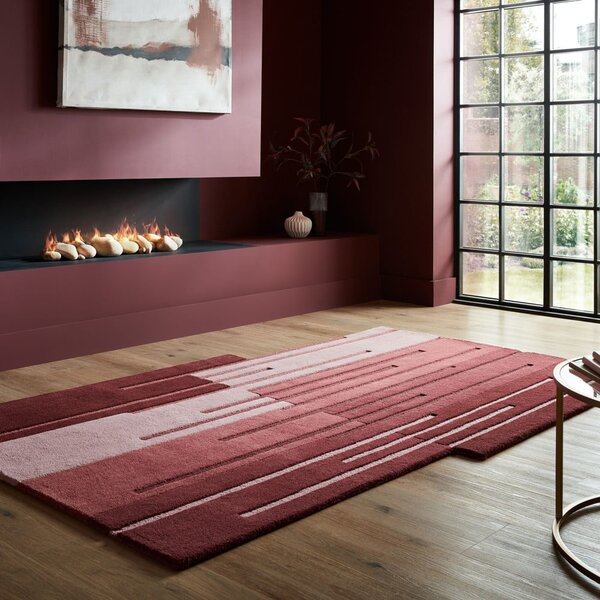 Borvörös kézi szövésű gyapjú szőnyeg 150x240 cm Split Ombre Shaped – Flair Rugs