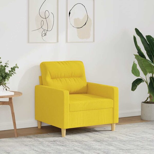 Világossárga szövet kanapéfotel 60 cm