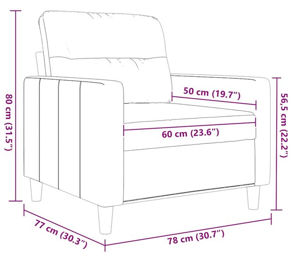 Világossárga szövet kanapéfotel 60 cm