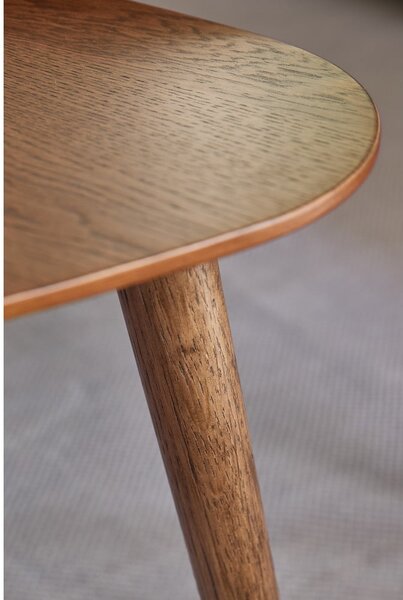 Barna dohányzóasztal szett tölgyfa dekorral 2 db-os 70x100 cm Adda – Unique Furniture