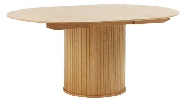 Kerek bővíthető étkezőasztal tölgyfa dekorral ø 120 cm Nola – Unique Furniture