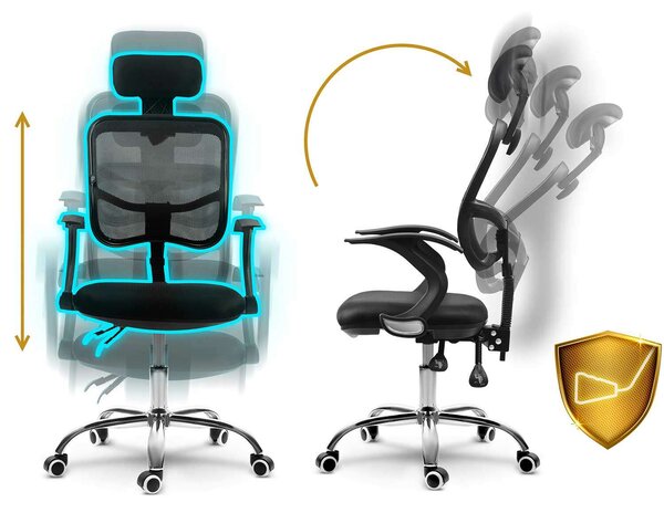 Sofotel Ryga micro-hálós ergonomikus Irodai szék - Fekete
