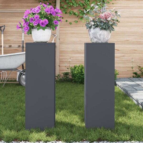 Növényállványok 2 pcs Antracit 24 x 24 x 75 cm Acél