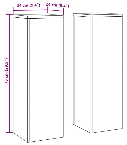Növényállványok 2 pcs Antracit 24 x 24 x 75 cm Acél