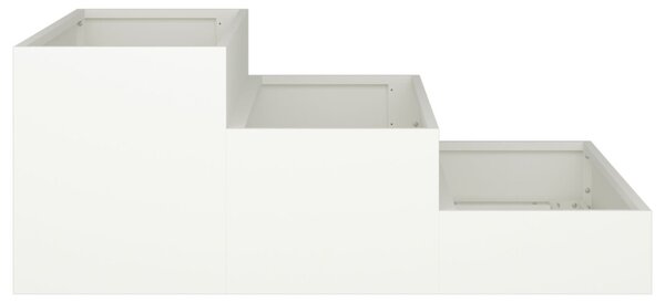 Kertágyás 3-szintes 90x90x35 cm Fehér Acél
