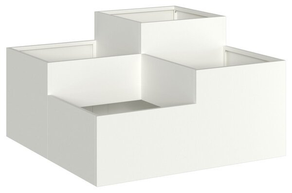 Kerti ültető 80x80x48 cm Fehér Acél