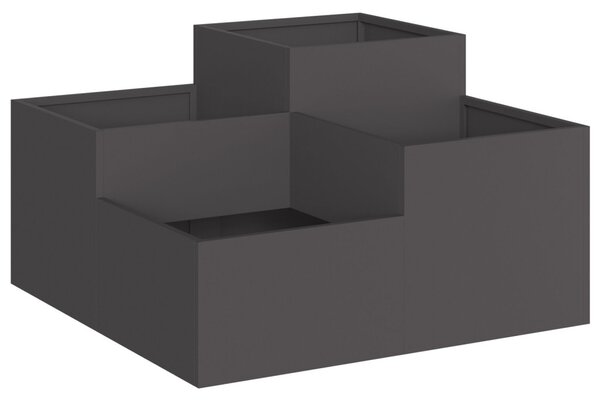 Kerti Vályú 80x80x48 cm Fekete Acél
