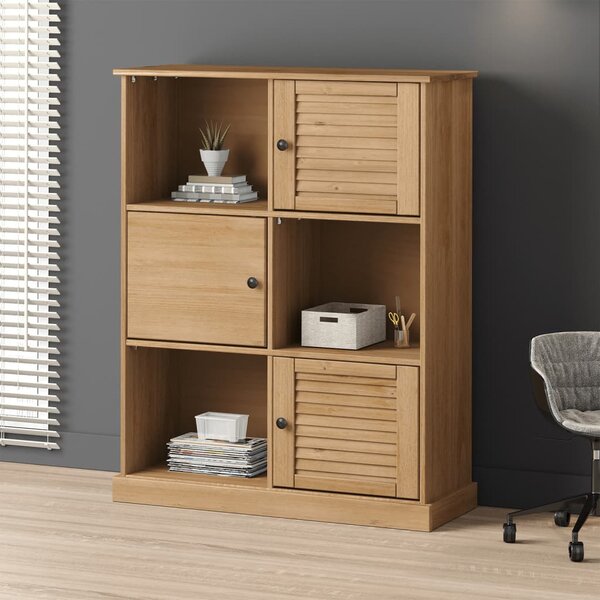 VIGO tömör fenyőfa könyvespolc 90x35x114,5 cm