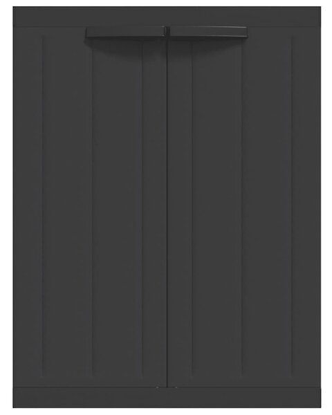 Fekete PP kültéri tárolószekrény 65 x 37 x 85 cm