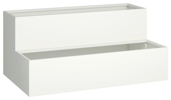 Kertvirágcserép 2-szintes 100x60x45 cm Fehér Acél