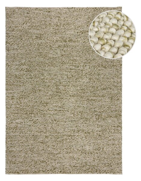 Khaki kézi szövésű gyapjúkeverék szőnyeg 80x150 cm Minerals – Flair Rugs