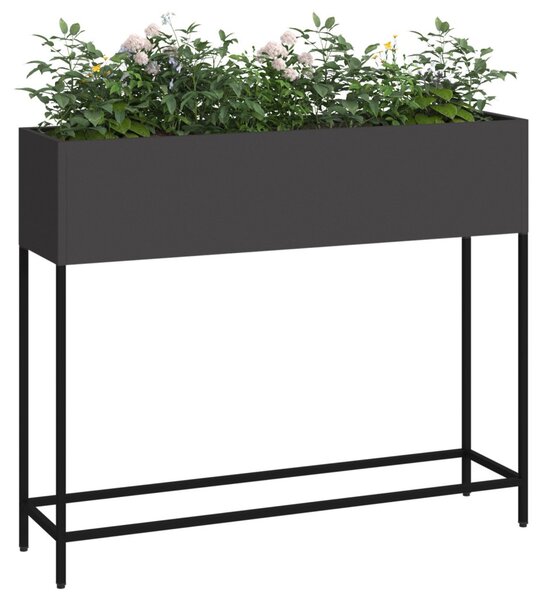 Magas Kerti Cserép Fekete 100 x 26 x 82 cm Acél