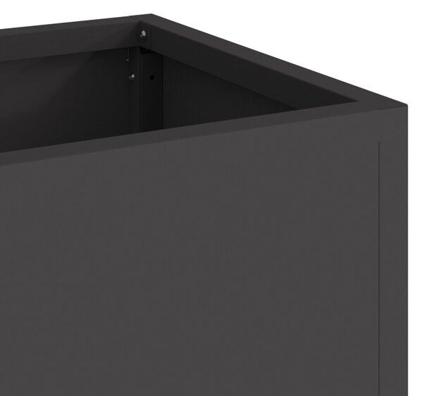 Magas Kerti Cserép Fekete 100 x 26 x 82 cm Acél