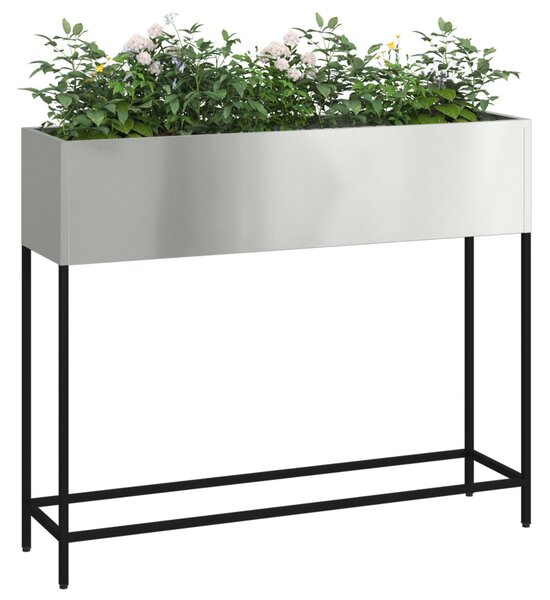 Magas Kerti Cserép Ezüst 100 x 26 x 82 cm Horganyzott acél