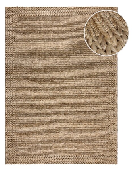Natúr színű kézi szövésű kenaf szőnyeg 120x170 cm Drew Border – Flair Rugs