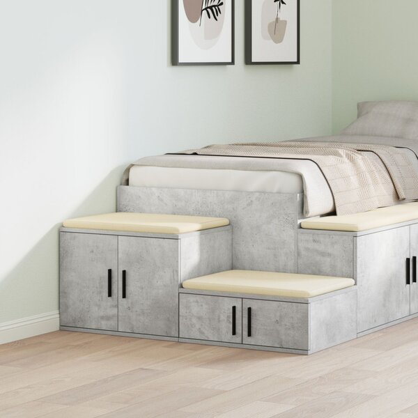 Tárolószekrény 2 db Beton Szürke 108 x 41 x 40 cm Szerelt Fa