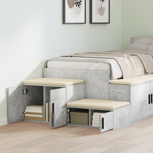 Tárolószekrény 2 db Beton Szürke 108 x 41 x 40 cm Szerelt Fa