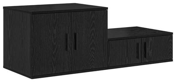 Tárolószekrény 2 db Fekete tölgy 103 x 41 x 40 cm Szerelt Fa