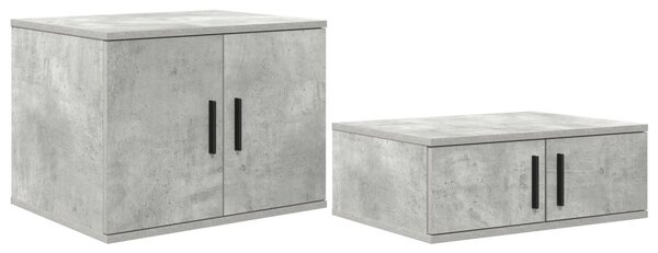 Tárolószekrény 2 db Beton Szürke 108 x 41 x 40 cm Szerelt Fa