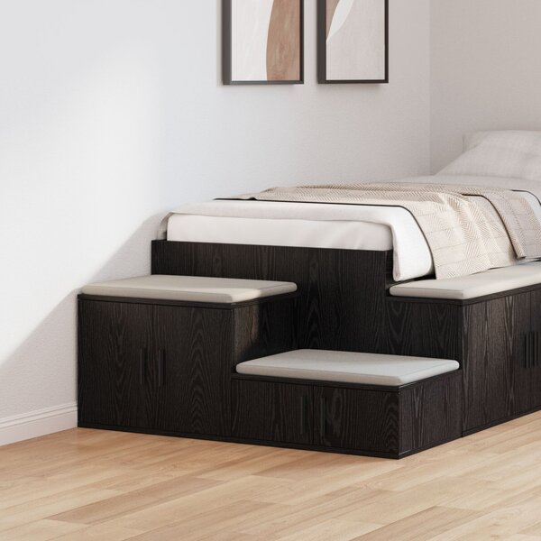 Tárolószekrény 2 db Fekete tölgy 103 x 41 x 40 cm Szerelt Fa