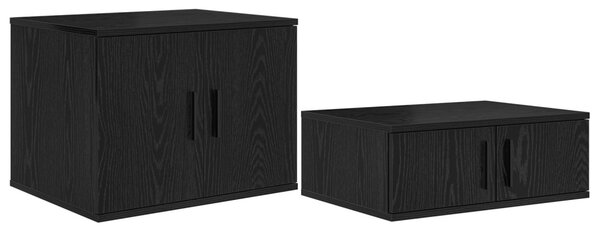 Tárolószekrény 2 db Fekete tölgy 103 x 41 x 40 cm Szerelt Fa