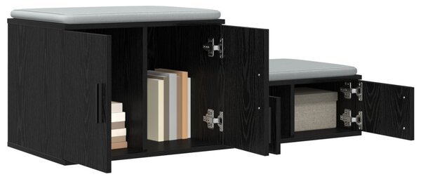 Tárolószekrény 2 db Fekete tölgy 103 x 41 x 40 cm Szerelt Fa