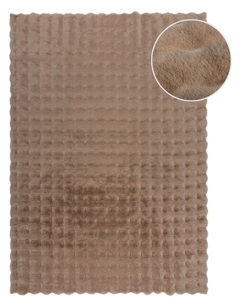 Barna szintetikus szőrme szőnyeg 80x150 cm Waffle Faux Fur – Flair Rugs