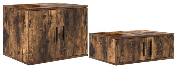 Tárolószekrény 2 db Füstölt tölgy 108 x 41 x 40 cm Szerelt Fa